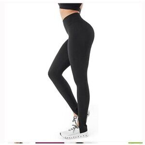 Fanka Lift N Curve Leggings - High-Waisted Black Split Hem Activewear